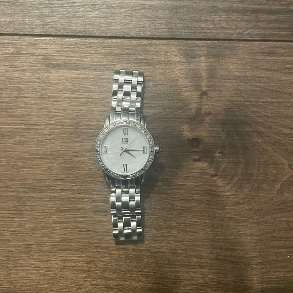 ESQ SWISS watch Roman numerals mother of pearl face